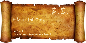 Pór Dénes névjegykártya